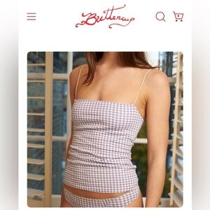 Ciao Buttercup cotton lavender Chloe check tank